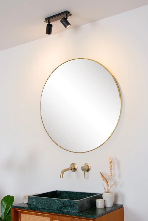 Lucide LENNERT - Spot plafond Salle de bains - LED Dim. - GU10 - 2x5W 3000K - IP44 - Noir - ambiance 3